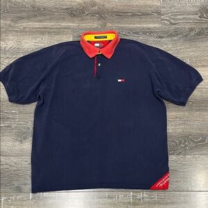 Vintage Tommy Hilfiger Authentic Sailing Gear Dark Blue Polo size XL